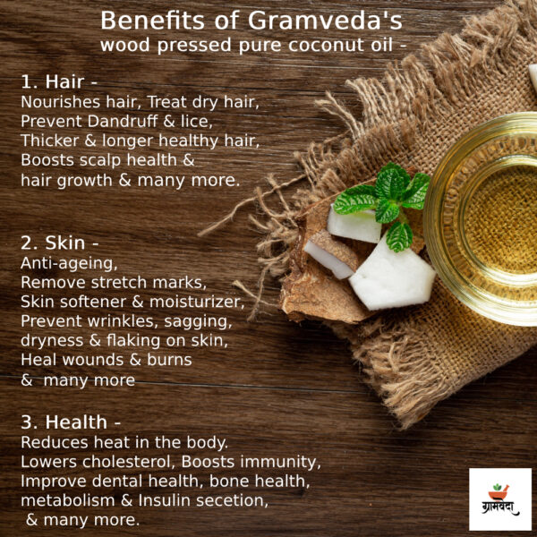 Pure Coconut oil (Wood cold pressed)